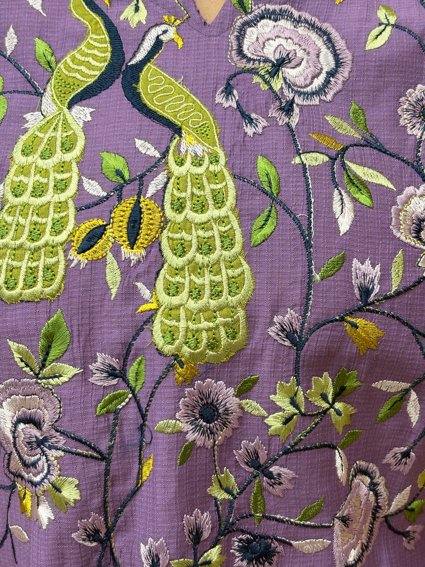 Lavender Embroidered Berlin Fabric Coord Set AACS0UO9