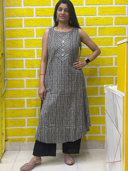 Original Cotton Flex Procion Print with Hand Work Botique Style Cut Co-ord Set-AACS0V16503