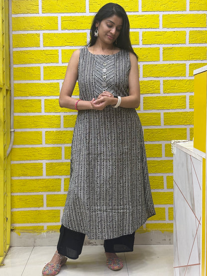 Original Cotton Flex Procion Print with Hand Work Botique Style Cut Co-ord Set-AACS0V16503