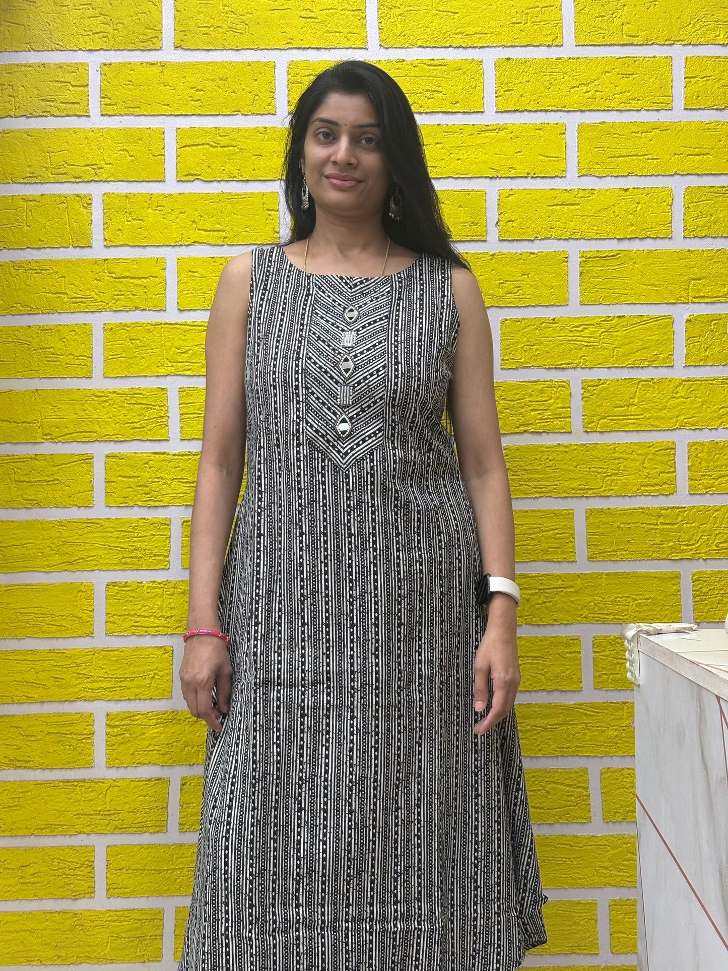 Original Cotton Flex Procion Print with Hand Work Botique Style Cut Co-ord Set-AACS0V16503