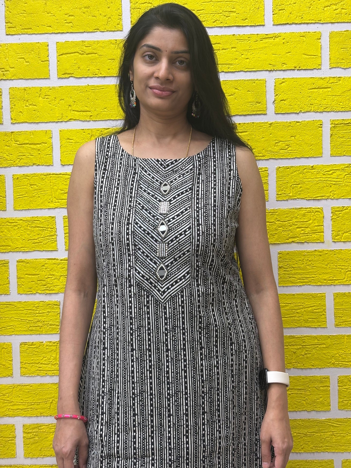 Original Cotton Flex Procion Print with Hand Work Botique Style Cut Co-ord Set-AACS0V16503