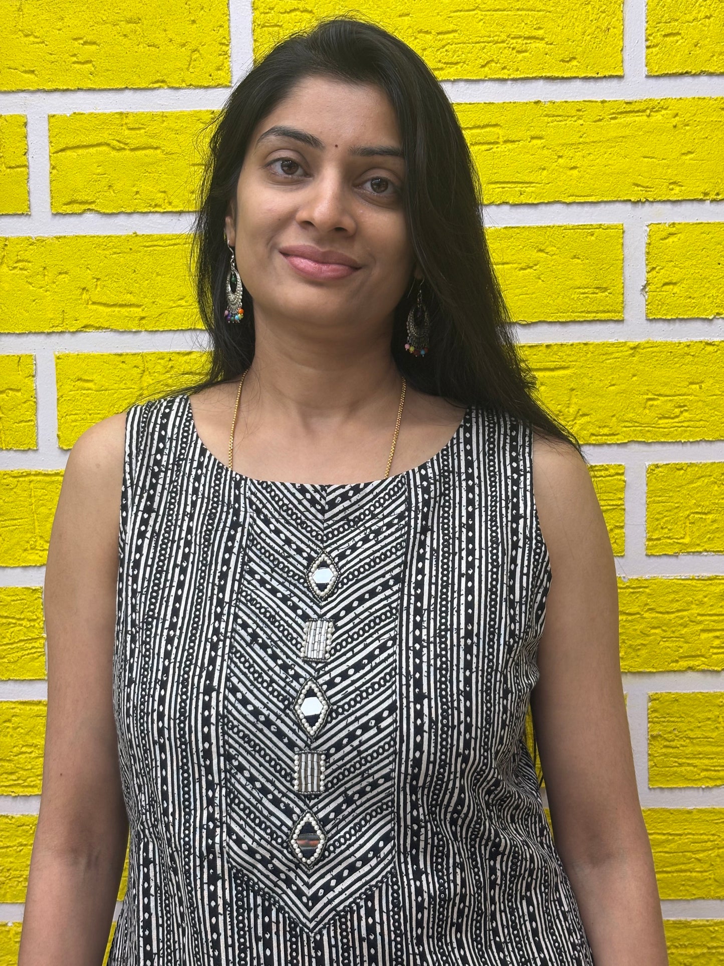 Original Cotton Flex Procion Print with Hand Work Botique Style Cut Co-ord Set-AACS0V16503