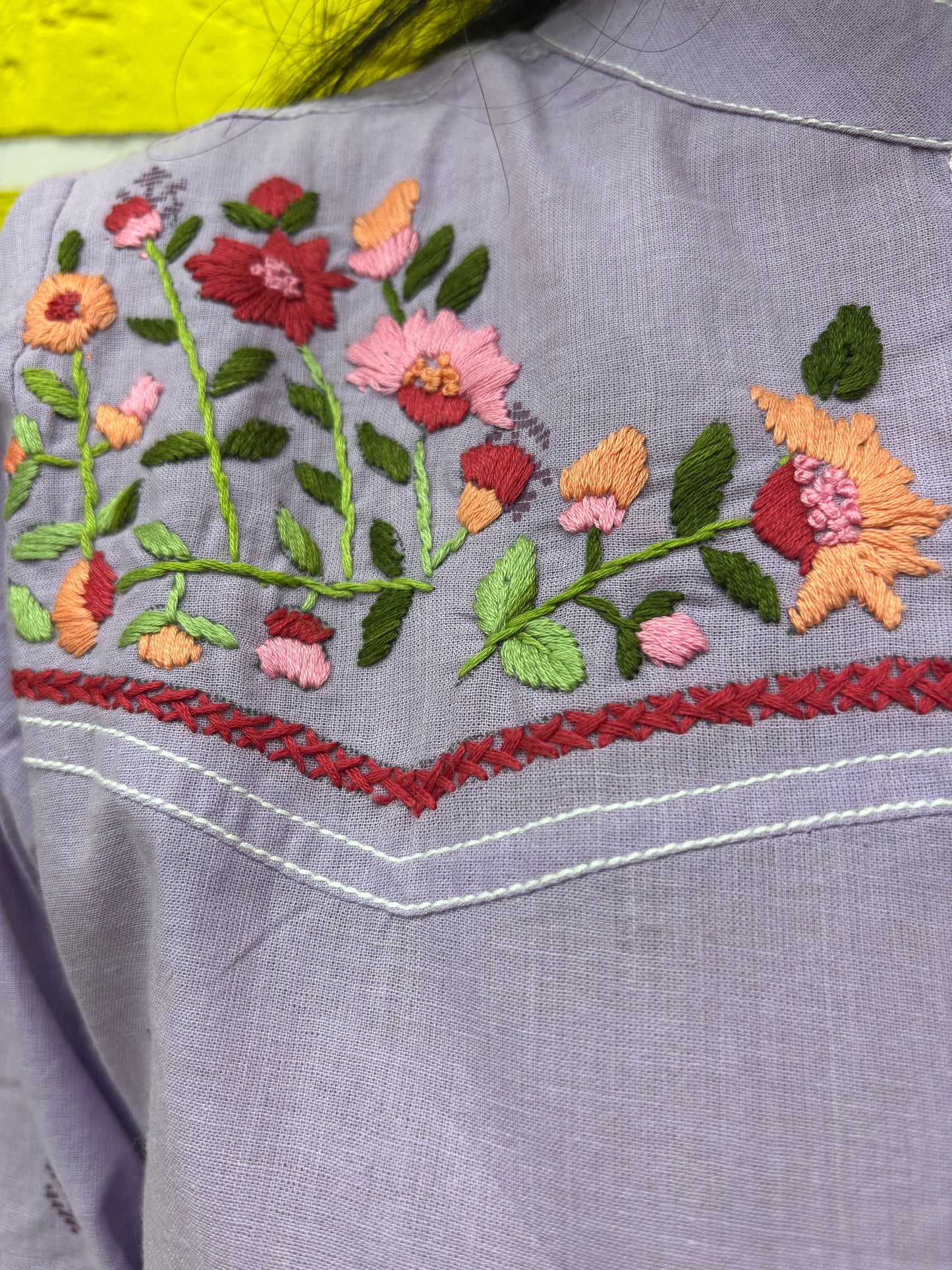 Mul Mul Cotton Lavender Frock with Hand work 3D style design Embroidery AAKS0KAA2