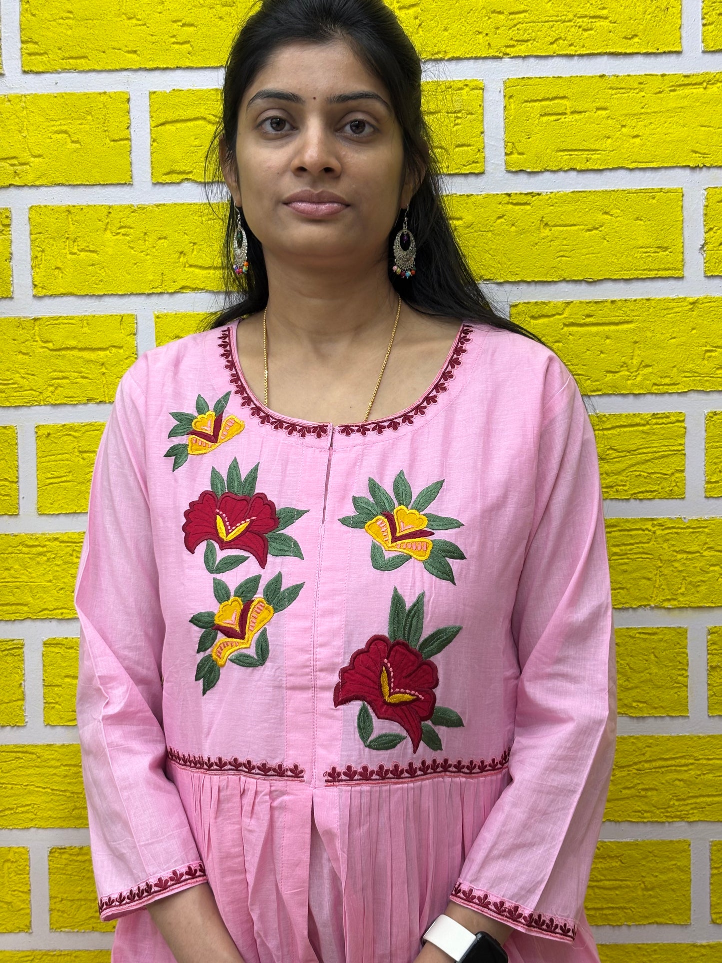 Premium Mul Mul Cotton Light Pink with Hand work kolkata Style AAKS0KAA7