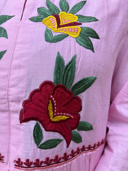 Premium Mul Mul Cotton Light Pink with Hand work kolkata Style AAKS0KAA7