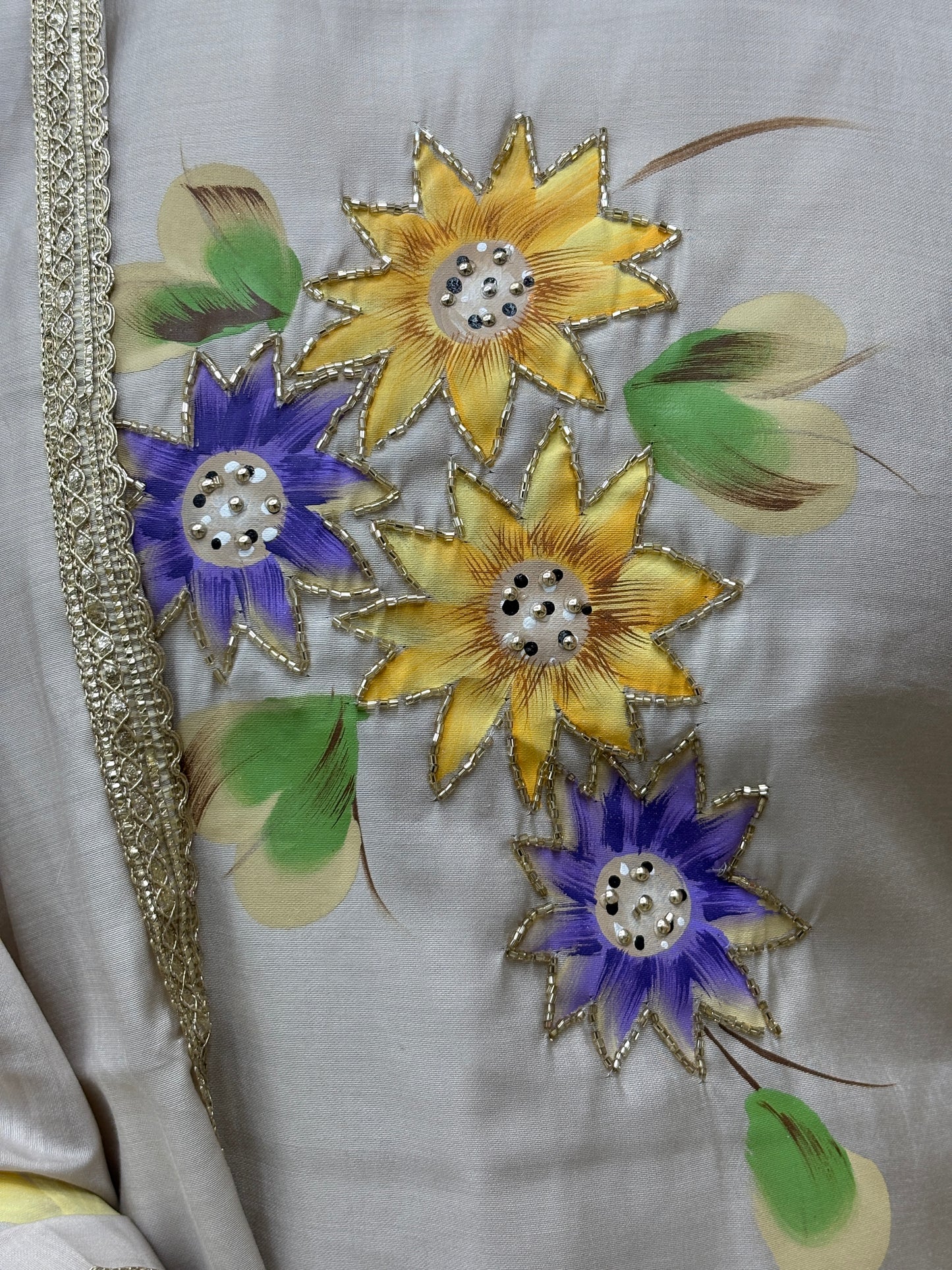Beige Floral Printed Kurti Set with Matching Dupatta Kurti Set AAKS0UL4