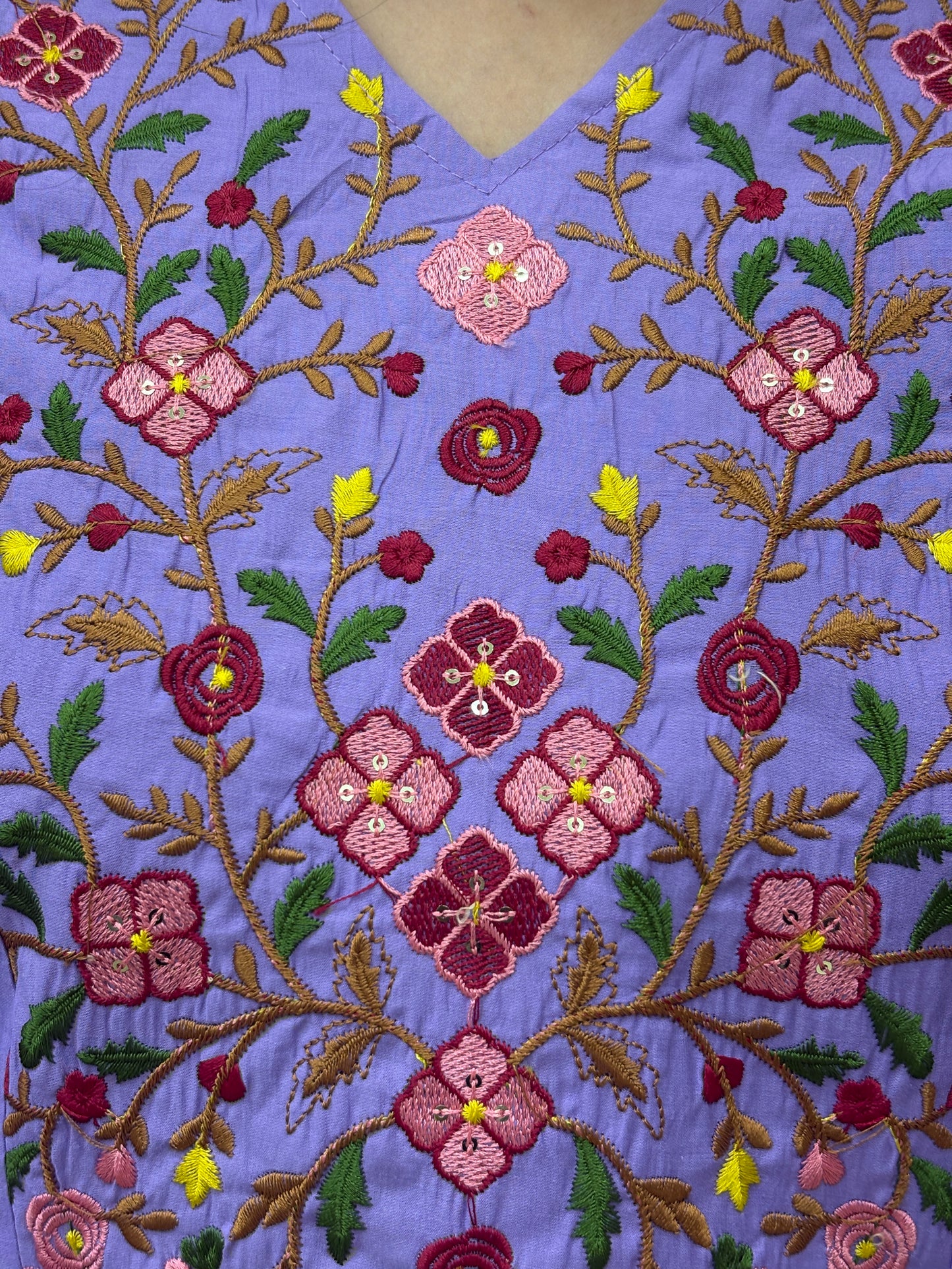 Lavender Embroidered Anarkali Kurti Set with Dupatta AAKS0VCE6