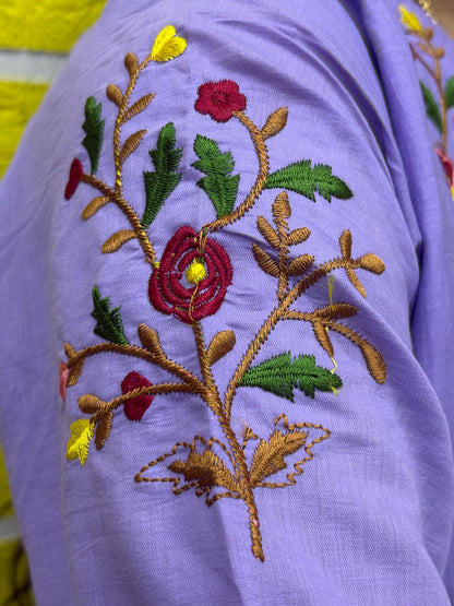 Lavender Embroidered Anarkali Kurti Set with Dupatta AAKS0VCE6