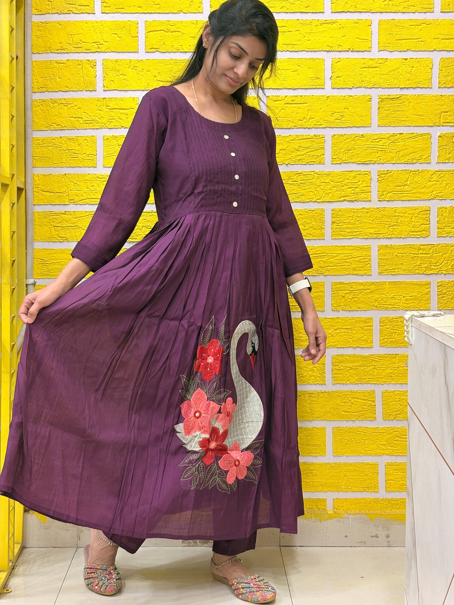 Mul Chanderi Purple Co-ord Set AACS26291
