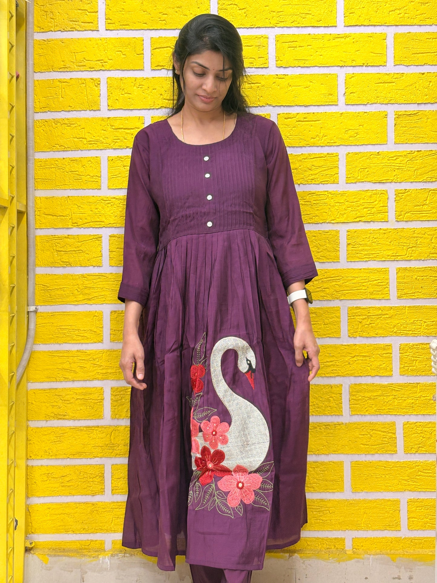 Mul Chanderi Purple Co-ord Set AACS26291