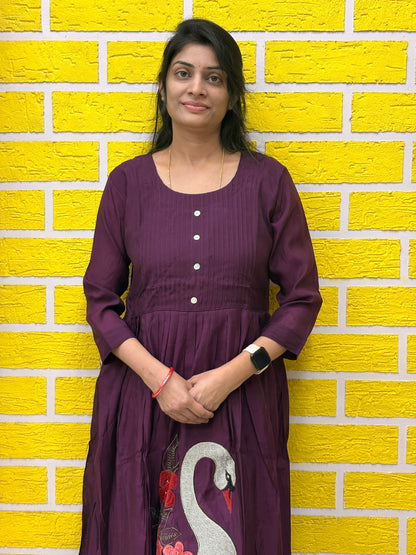 Mul Chanderi Purple Co-ord Set AACS26291