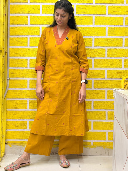 Mustard Cotton Co-Ord Set AACS25970
