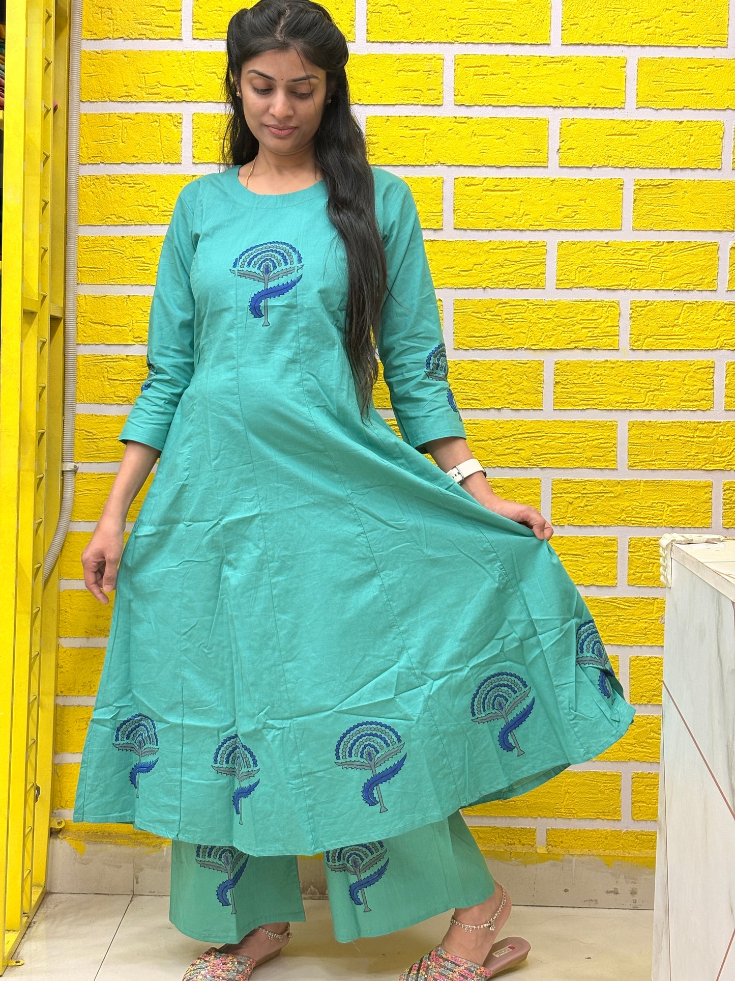 Pure Cotton Sea Green Printed Co-Ord Set AACS26001