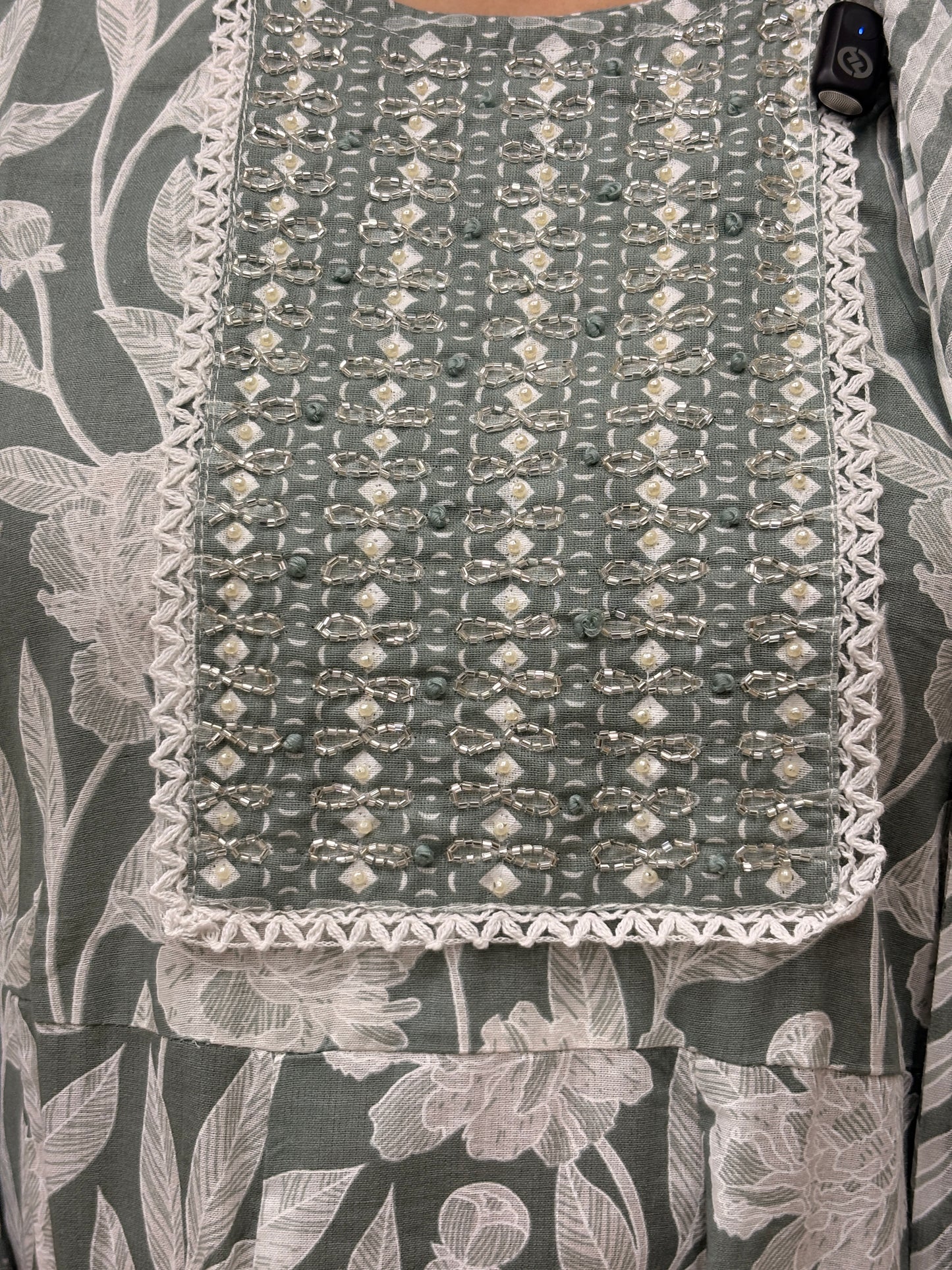 Floral Printed Cotton Anarkali Kurti Set with Dupatta AAKS0VF6