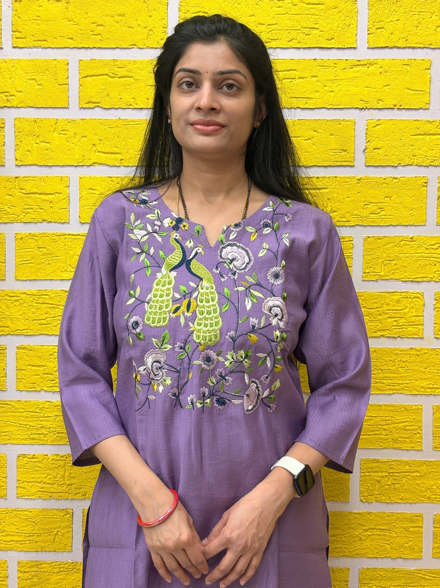 Lavender Embroidered Berlin Fabric Coord Set AACS0UO9